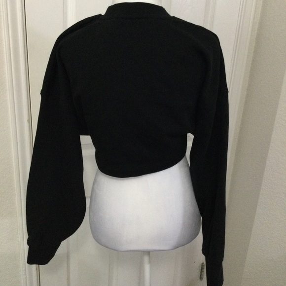 Palm Angels Black Long Sleeve Crop Top Size M (Flawed) - Picture 4 of 10